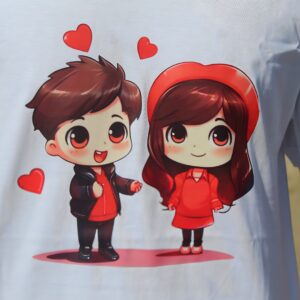 Cute Couple Love T-Shirt – 100% Cotton