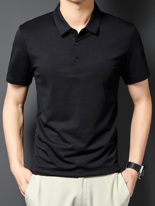 Black Polo T-shirt - Cotton